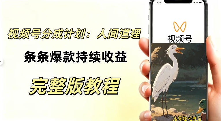 视频号新玩法之AI动漫画风励志视频,不用会画画、不用拍摄,持续化收益,详细拆解网创吧-网创项目资源站-副业项目-创业项目-搞钱项目网创吧