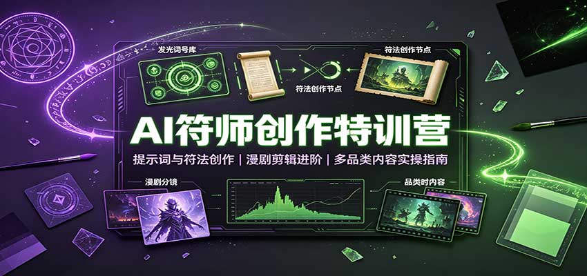 AI符师创作特训营：提示词与符法创作，漫剧剪辑进阶，多品类内容实操指南网创吧-网创项目资源站-副业项目-创业项目-搞钱项目网创吧