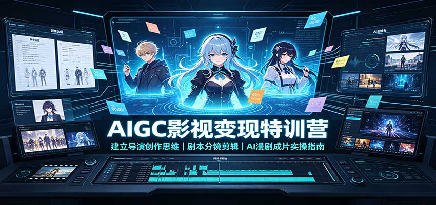AIGC影视变现特训营：建立导演创作思维，剧本分镜剪辑，AI漫剧成片实操指南网创吧-网创项目资源站-副业项目-创业项目-搞钱项目网创吧