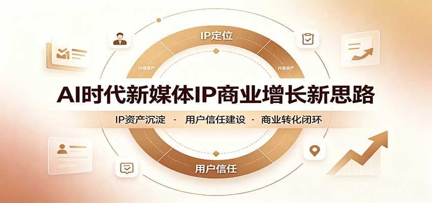 AI时代新媒体IP商业增长新思路：摒弃复杂运营套路，用极简思维打通获客路径网创吧-网创项目资源站-副业项目-创业项目-搞钱项目网创吧