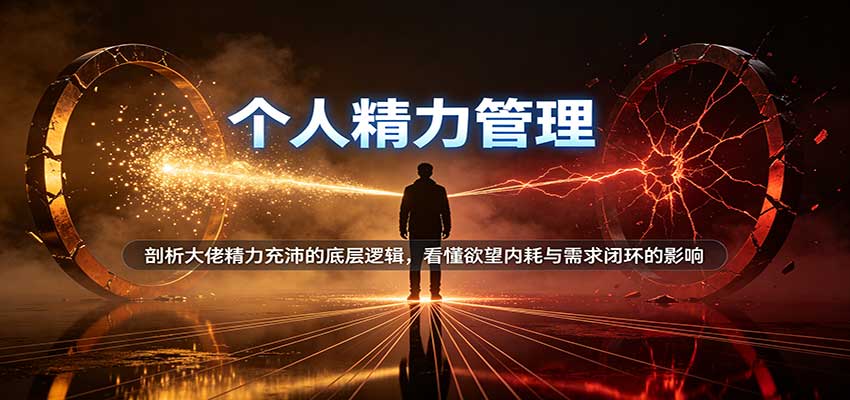 个人精力管理:剖析大佬精力充沛的底层逻辑,看懂欲望内耗与需求闭环的影响网创吧-网创项目资源站-副业项目-创业项目-搞钱项目网创吧