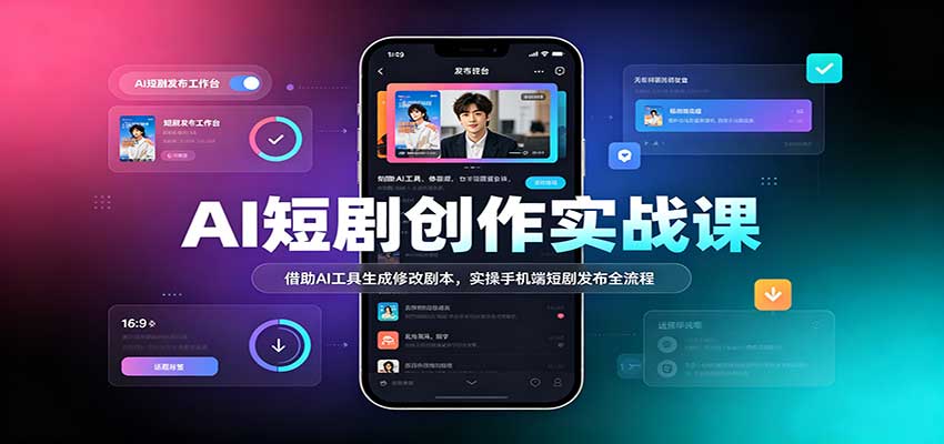 AI短剧创作实战课：借助AI工具生成修改剧本，实操手机端短剧发布全流程网创吧-网创项目资源站-副业项目-创业项目-搞钱项目网创吧
