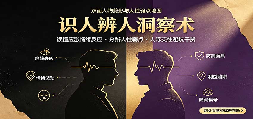识人辨人终极心法:读懂应激情绪反应,分辨人性弱点,人际交往避坑干货网创吧-网创项目资源站-副业项目-创业项目-搞钱项目网创吧
