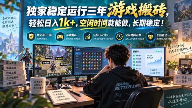 三款AI自动化游戏,日入千元,长期稳定,毫无保留的全部教给你!网创吧-网创项目资源站-副业项目-创业项目-搞钱项目网创吧