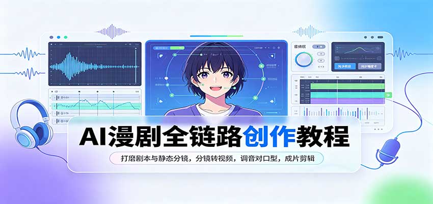 AI漫剧全链路创作教程:打磨剧本与静态分镜,分镜转视频,调音对口型,成片剪辑网创吧-网创项目资源站-副业项目-创业项目-搞钱项目网创吧
