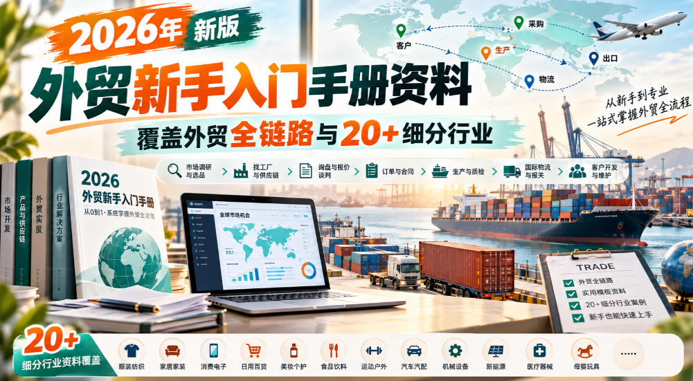 2026年新版外贸新手入门手册资料,覆盖外贸全链路与20+细分行业网创吧-网创项目资源站-副业项目-创业项目-搞钱项目网创吧