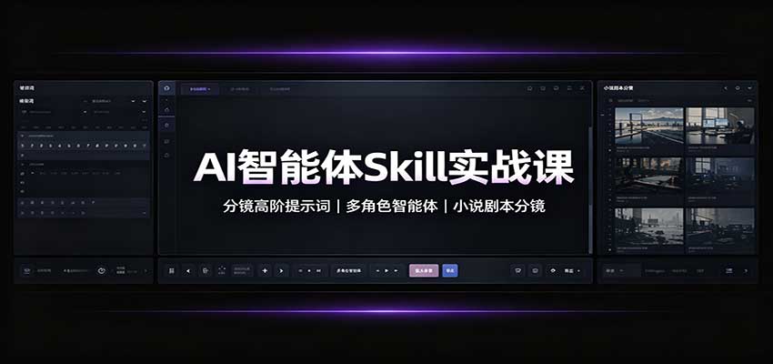 AI智能体Skill实战课：分镜高阶提示词，多角色智能体，小说剧本分镜网创吧-网创项目资源站-副业项目-创业项目-搞钱项目网创吧