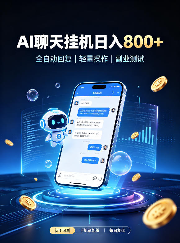 AI聊天挂G项目，日入800+，适用个人副业，工作室矩阵操作，无需真人实时值守【揭秘】网创吧-网创项目资源站-副业项目-创业项目-搞钱项目网创吧