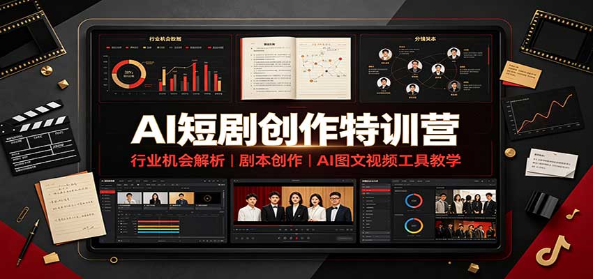 AI短剧创作特训营：行业机会解析，剧本创作，AI图文视频工具教学（文字版）网创吧-网创项目资源站-副业项目-创业项目-搞钱项目网创吧