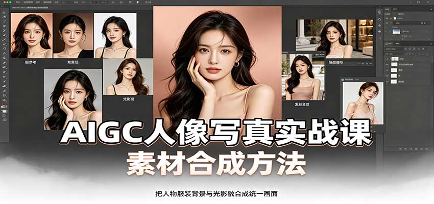 AIGC人像写真实战课：软件平台部署筹备，素材合成方法，多题材写真案例网创吧-网创项目资源站-副业项目-创业项目-搞钱项目网创吧