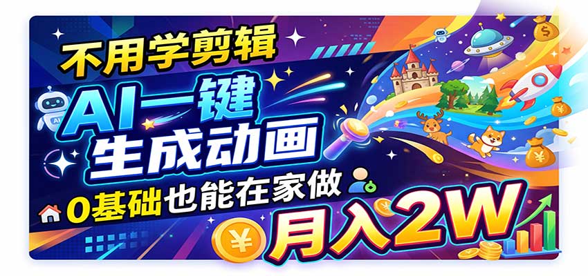 AI动画彻底爆了!一单500~800,全程派单,小白也能月入2W+网创吧-网创项目资源站-副业项目-创业项目-搞钱项目网创吧