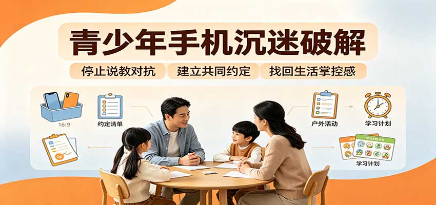青少年手机沉迷破解:跳出管控说教思维,六步法引导孩子夺回注意力掌控权网创吧-网创项目资源站-副业项目-创业项目-搞钱项目网创吧