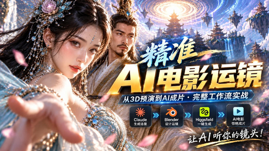 AI视频终于能精准运镜了!Claude+Blender+Higgsfield免费插件实测网创吧-网创项目资源站-副业项目-创业项目-搞钱项目网创吧
