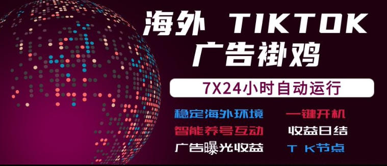海外TikTok挂G流量变现,7X24自动运行,广告曝光收益,收益日结【揭秘】网创吧-网创项目资源站-副业项目-创业项目-搞钱项目网创吧
