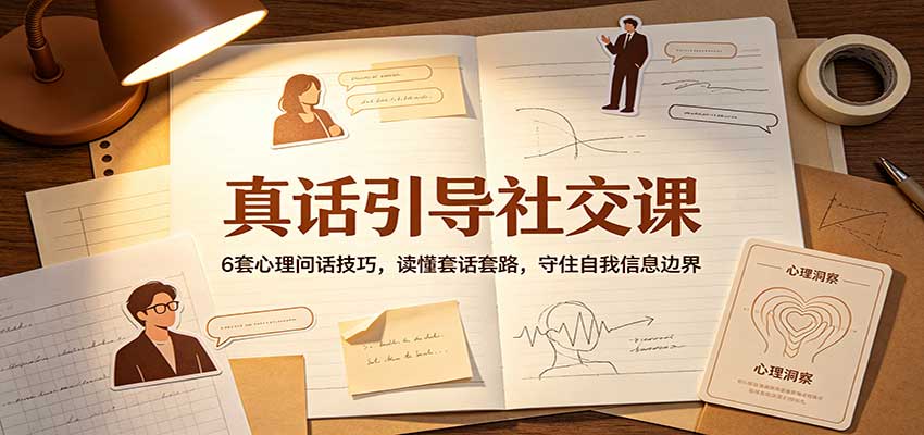 真话引导社交课：6套心理问话技巧，读懂套话套路，守住自我信息边界网创吧-网创项目资源站-副业项目-创业项目-搞钱项目网创吧