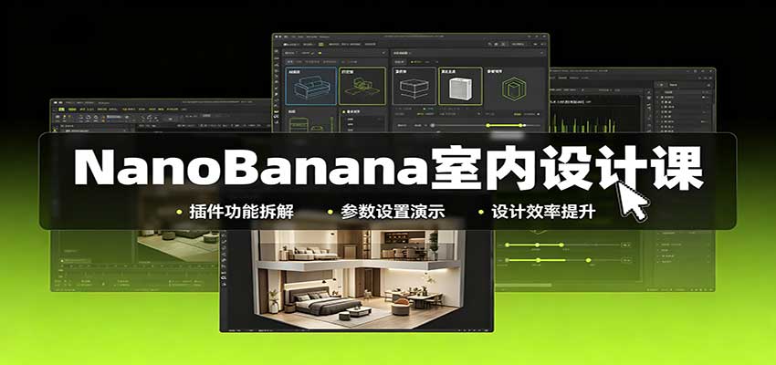 NanoBanana室内设计课：无限画布配置，插件实操，生图改图视频制作网创吧-网创项目资源站-副业项目-创业项目-搞钱项目网创吧