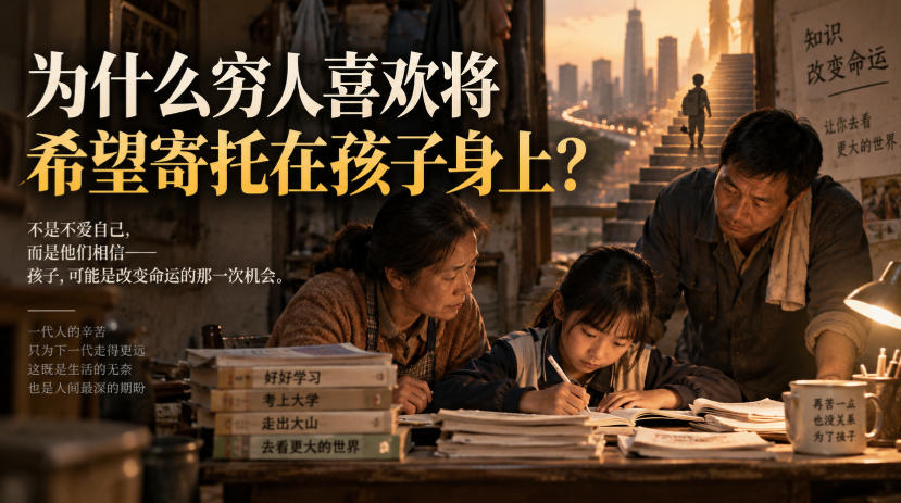 某社群精品文章:为什么穷人喜欢将希望寄托在孩子身上?网创吧-网创项目资源站-副业项目-创业项目-搞钱项目网创吧