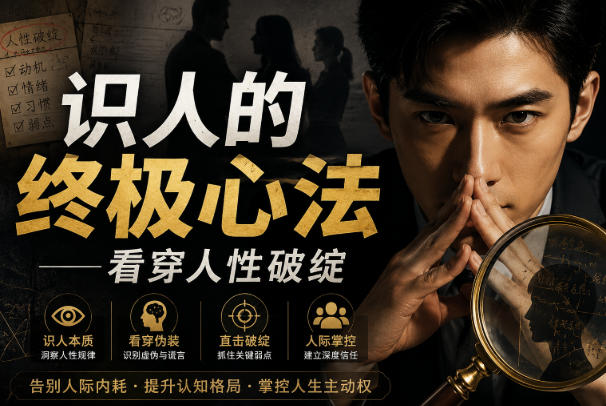 付费文章:识人的终极心法——看穿人性破绽网创吧-网创项目资源站-副业项目-创业项目-搞钱项目网创吧