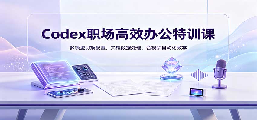 Codex职场高效办公特训课：多模型切换配置，文档数据处理，音视频自动化教学网创吧-网创项目资源站-副业项目-创业项目-搞钱项目网创吧