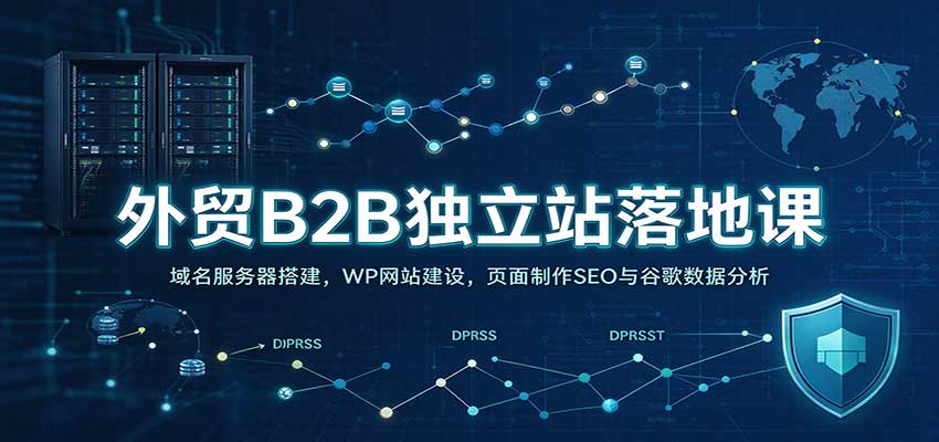 外贸B2B独立站落地课:域名服务器搭建,WP网站建设,页面制作SEO与谷歌数据分析网创吧-网创项目资源站-副业项目-创业项目-搞钱项目网创吧