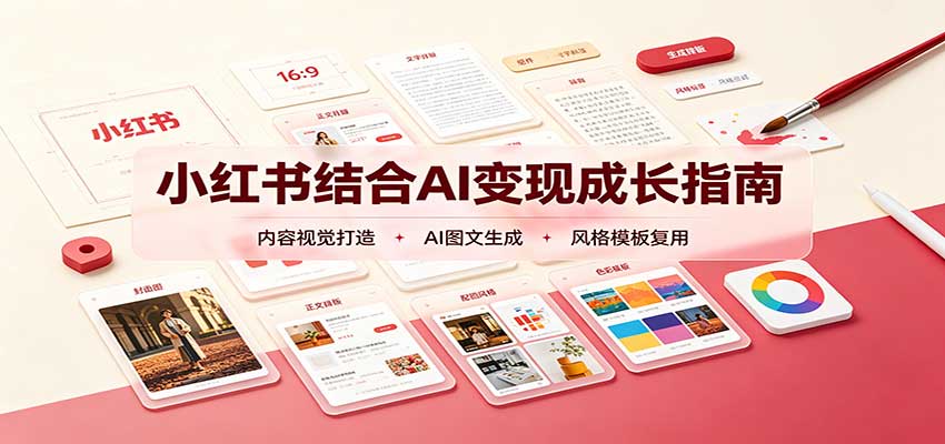 小红书结合AI变现成长指南：账号精准定位，内容视觉打造，搭建可复制流量获客体系网创吧-网创项目资源站-副业项目-创业项目-搞钱项目网创吧