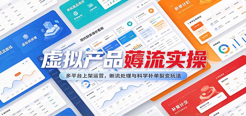 虚拟产品薅流实操：多平台上架运营，断流处理与科学补单裂变玩法网创吧-网创项目资源站-副业项目-创业项目-搞钱项目网创吧