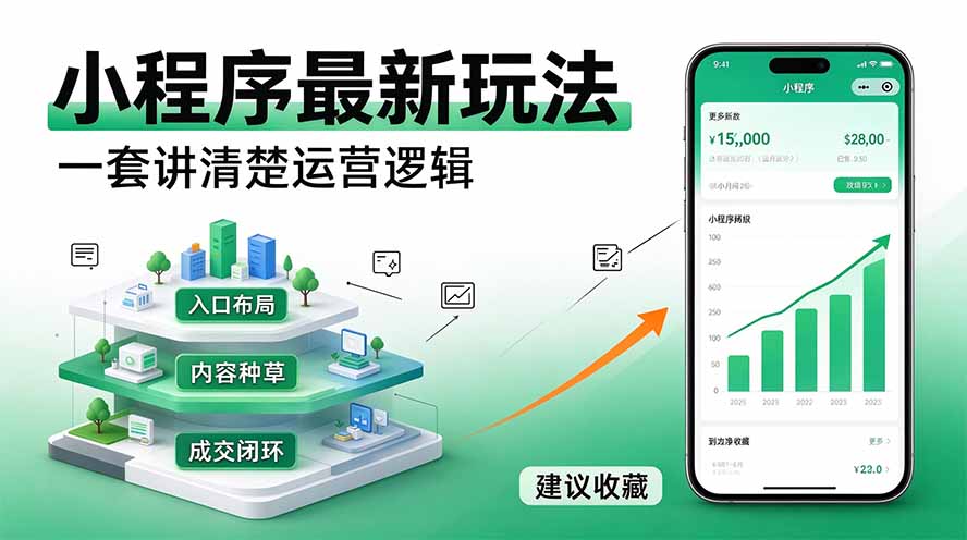 (20876期)微信小程序最新玩法 四种收益来源,单日收入400+网创吧-网创项目资源站-副业项目-创业项目-搞钱项目网创吧
