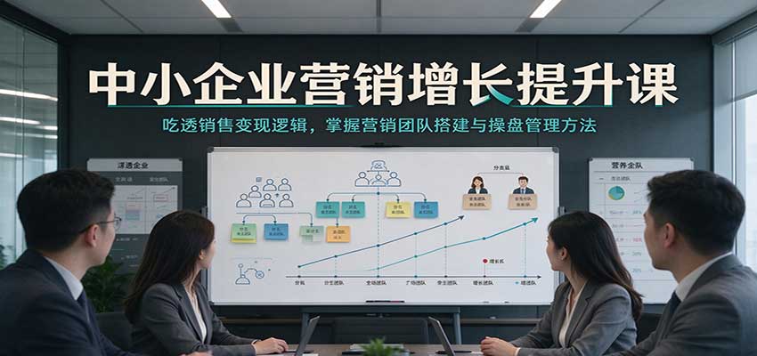 中小企业营销增长提升课:吃透销售变现逻辑,掌握营销团队搭建与操盘管理方法网创吧-网创项目资源站-副业项目-创业项目-搞钱项目网创吧