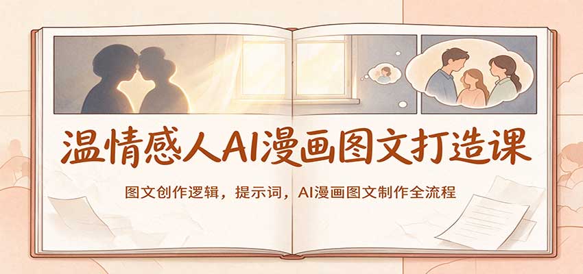 温情感人AI漫画图文打造课:图文创作逻辑,提示词,AI漫画图文制作全流程网创吧-网创项目资源站-副业项目-创业项目-搞钱项目网创吧