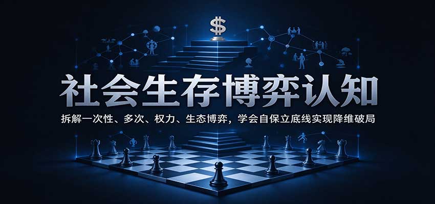 社会生存博弈认知:拆解一次性、多次、权力、生态博弈,学会自保立底线实现降维破局网创吧-网创项目资源站-副业项目-创业项目-搞钱项目网创吧