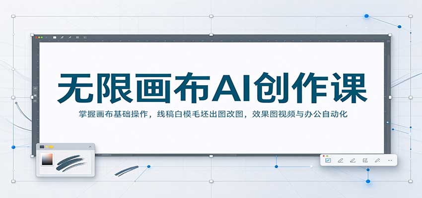 无限画布AI创作课：掌握画布基础操作，线稿白模毛坯出图改图，效果图视频与办公自动化网创吧-网创项目资源站-副业项目-创业项目-搞钱项目网创吧