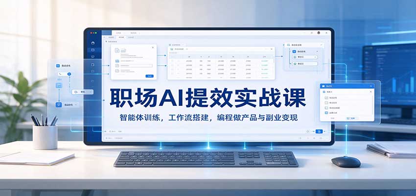职场AI提效实战课:智能体训练,工作流搭建,编程做产品与副业变现网创吧-网创项目资源站-副业项目-创业项目-搞钱项目网创吧