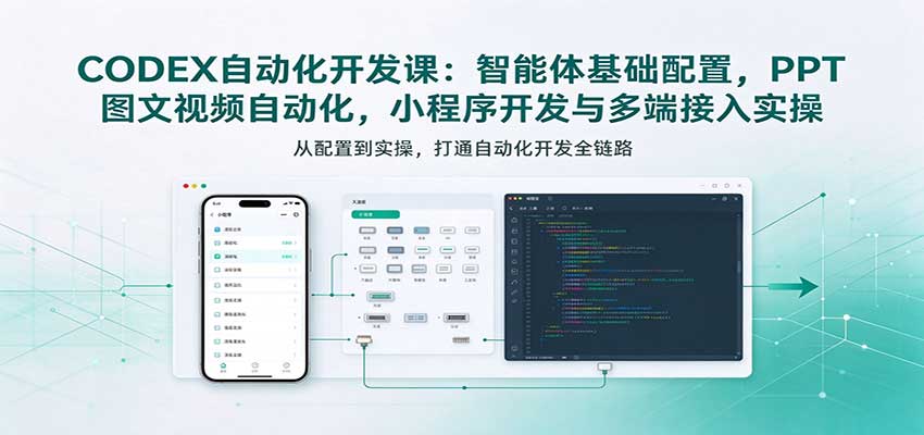 CODEX自动化开发课:智能体基础配置,PPT图文视频自动化,小程序开发与多端接入实操网创吧-网创项目资源站-副业项目-创业项目-搞钱项目网创吧
