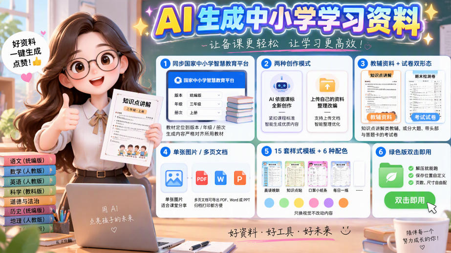 孩子的教辅别再乱买了：同步国家中小学智慧平台，AI一键生成图文教辅和试卷网创吧-网创项目资源站-副业项目-创业项目-搞钱项目网创吧