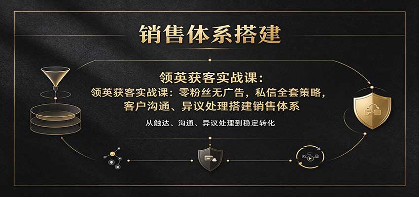 领英获客实战课:零粉丝无广告,私信全套策略,客户沟通、异议处理搭建销售体系网创吧-网创项目资源站-副业项目-创业项目-搞钱项目网创吧