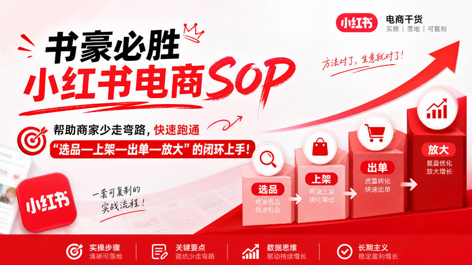 书豪必胜小红书电商sop，帮助商家少走弯路，快速跑通”选品—上架—出单—放大”的闭环（更新9月）网创吧-网创项目资源站-副业项目-创业项目-搞钱项目网创吧