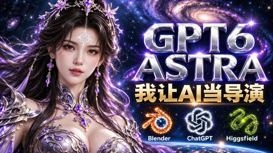 让GPT-6 Astra当导演！Higgsfield和Blender实战打造30秒玄幻精准运镜短片！网创吧-网创项目资源站-副业项目-创业项目-搞钱项目网创吧