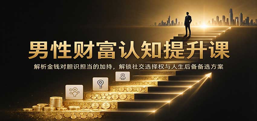 男性财富认知提升课:解析金钱对胆识担当的加持,解锁社交选择权与人生后备备选方案网创吧-网创项目资源站-副业项目-创业项目-搞钱项目网创吧