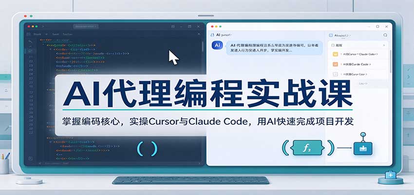 AI代理编程实战课:掌握编码核心,实操Cursor与Claude Code,用AI快速完成项目开发网创吧-网创项目资源站-副业项目-创业项目-搞钱项目网创吧