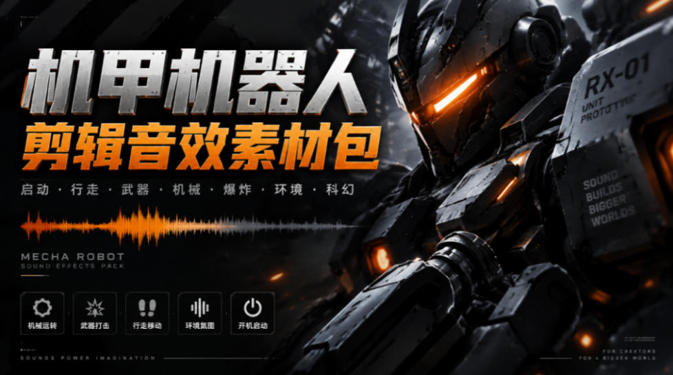 宝藏机甲音效合集!机甲机器人变形能量移动无损音效素材,全部中文汉化处理Boom Library Mechs&Robots Designed网创吧-网创项目资源站-副业项目-创业项目-搞钱项目网创吧