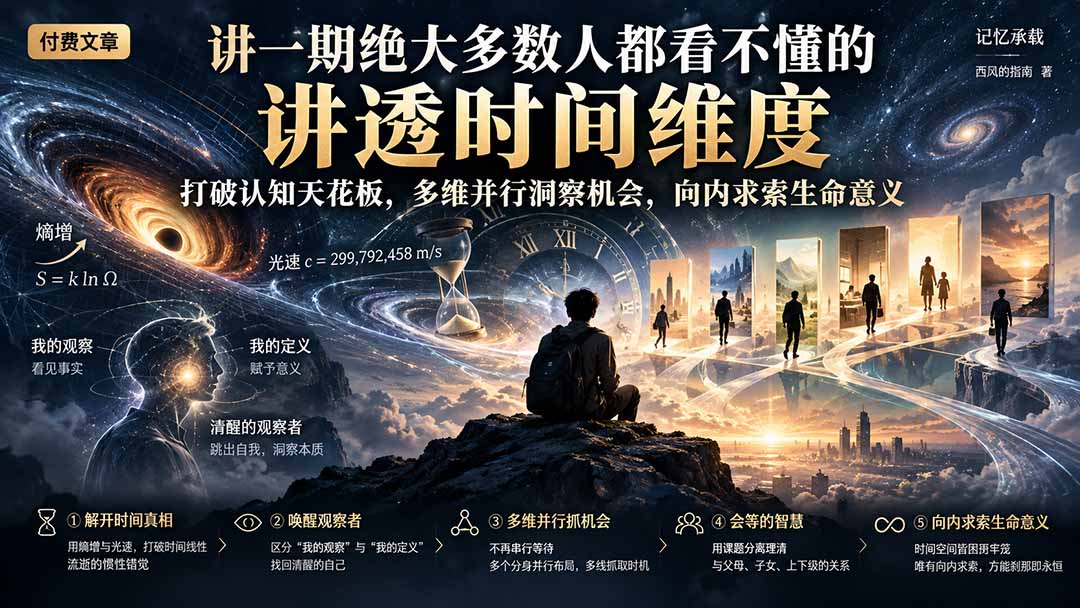 （21267期）付费文章：讲一期绝大多数人都看不懂的，讲透时间维度，打破认知天花板，多维并行洞察机会，向内求索生命意义网创吧-网创项目资源站-副业项目-创业项目-搞钱项目网创吧