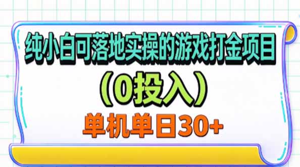 (20993期)纯小白可落地实操的游戏打金项目(0投入)单机单号30+网创吧-网创项目资源站-副业项目-创业项目-搞钱项目网创吧