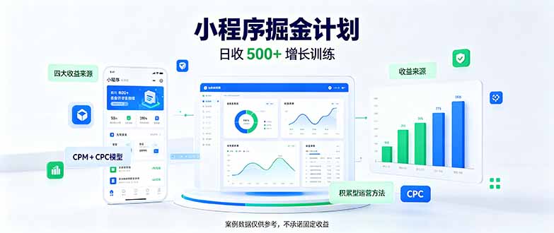 （21046期）一部手机日入500+，微信小程序掘金计划，四种收入来源，长期稳定可靠网创吧-网创项目资源站-副业项目-创业项目-搞钱项目网创吧