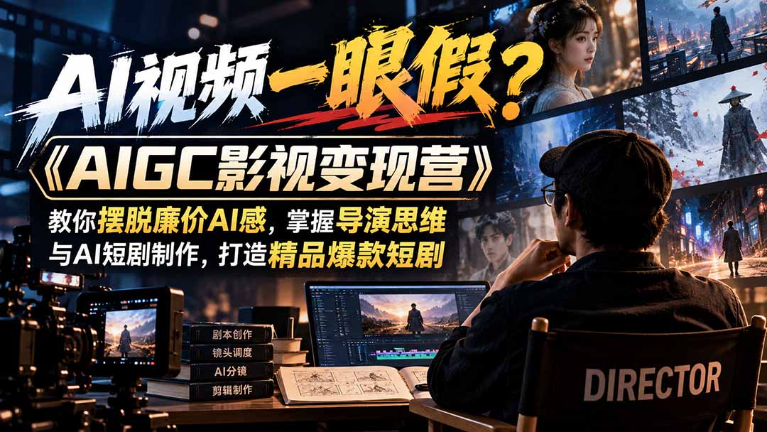 (21133期)【无水印】AI视频一眼假?《AIGC影视变现营》教你摆脱廉价AI感,掌握导演思维与AI短剧制作,打造精品爆款短剧网创吧-网创项目资源站-副业项目-创业项目-搞钱项目网创吧