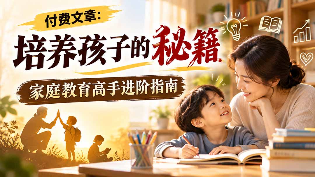 （20919期）付费文章：培养孩子的秘籍，家庭教育高手进阶指南网创吧-网创项目资源站-副业项目-创业项目-搞钱项目网创吧