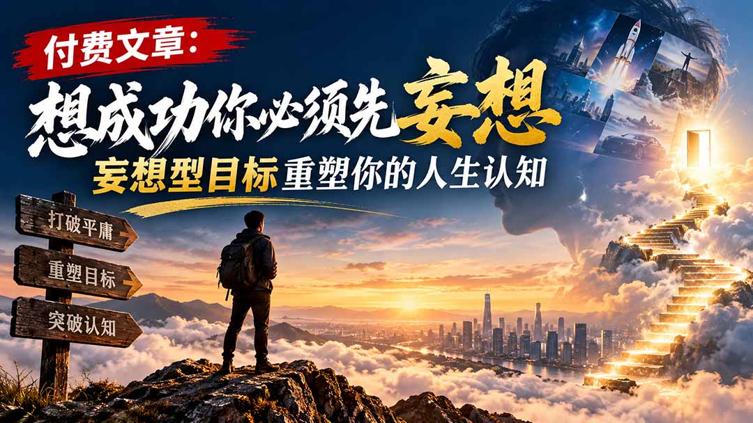 (21078期)付费文章:想成功你必须先妄想,妄想型目标重塑你的人生认知网创吧-网创项目资源站-副业项目-创业项目-搞钱项目网创吧