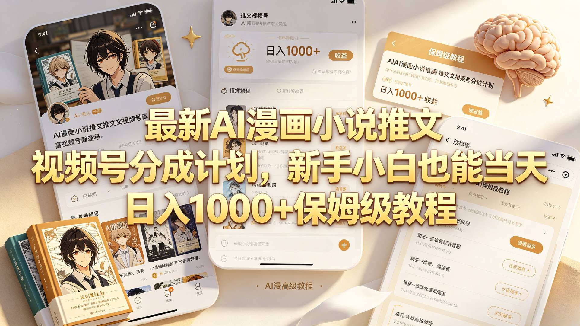 最新AI漫画小说推文视频号分成计划，新手小白也能当天日入1000+保姆级教程网创吧-网创项目资源站-副业项目-创业项目-搞钱项目网创吧