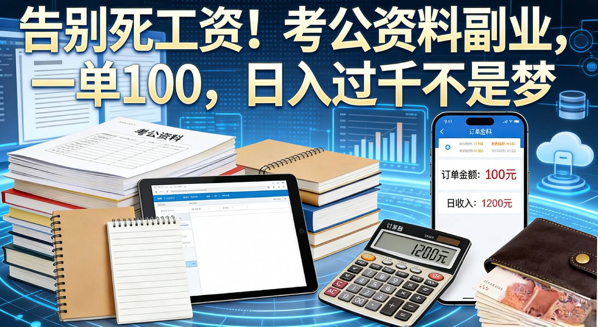 2026年告别死工资！考公资料副业，一单 100，日入过千不是梦网创吧-网创项目资源站-副业项目-创业项目-搞钱项目网创吧