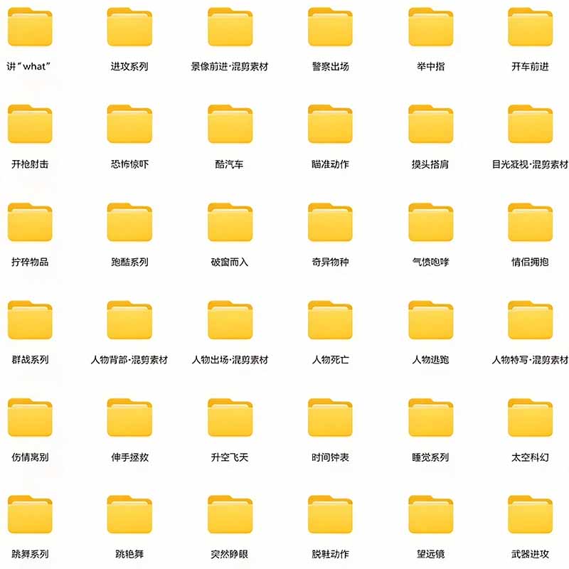 （21008期）【影视剪辑素材合集】15800+高清混剪卡点｜热门影视精彩片段｜人物/城市/场景全覆盖，中文分类清晰