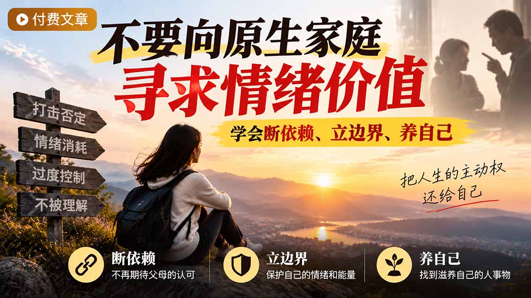 (21132期)付费文章:不要向原生家庭寻求情绪价值,学会断依赖、立边界、养自己网创吧-网创项目资源站-副业项目-创业项目-搞钱项目网创吧